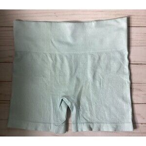 Colsie Women's Sports Athletic Ribbed Bike Shorts Mint Green Size Large